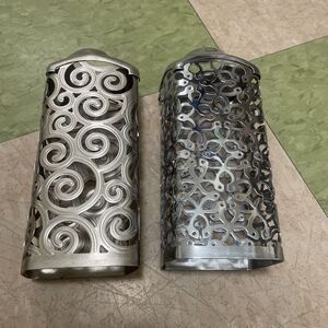 Bath & Body Works Silver Metal Soap Dispenser Sleeves Covers Set of 2